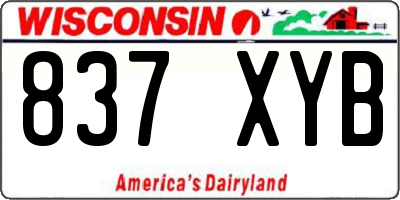 WI license plate 837XYB