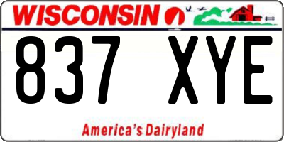 WI license plate 837XYE
