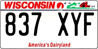 WI license plate 837XYF