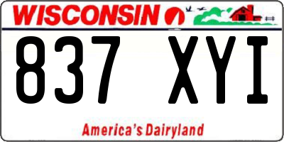 WI license plate 837XYI