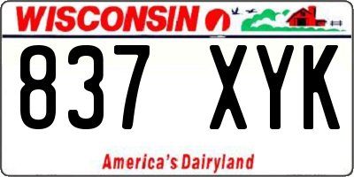 WI license plate 837XYK
