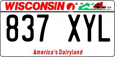 WI license plate 837XYL