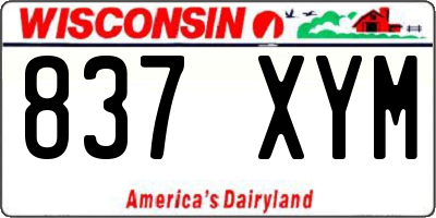 WI license plate 837XYM