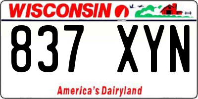 WI license plate 837XYN