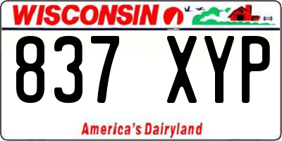 WI license plate 837XYP