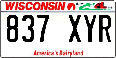 WI license plate 837XYR