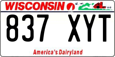 WI license plate 837XYT