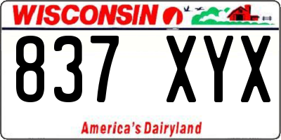 WI license plate 837XYX