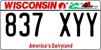 WI license plate 837XYY