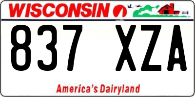 WI license plate 837XZA