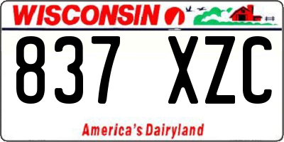 WI license plate 837XZC