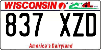 WI license plate 837XZD