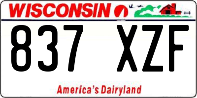 WI license plate 837XZF