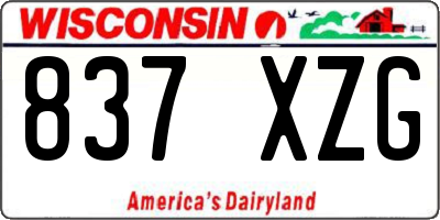 WI license plate 837XZG