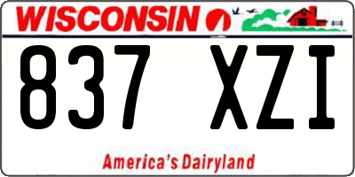 WI license plate 837XZI