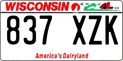 WI license plate 837XZK