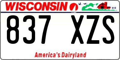 WI license plate 837XZS