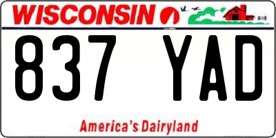 WI license plate 837YAD