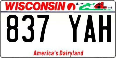 WI license plate 837YAH