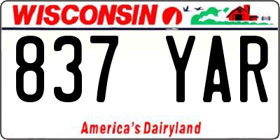 WI license plate 837YAR