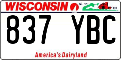 WI license plate 837YBC