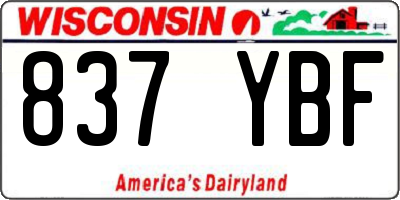 WI license plate 837YBF