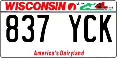 WI license plate 837YCK