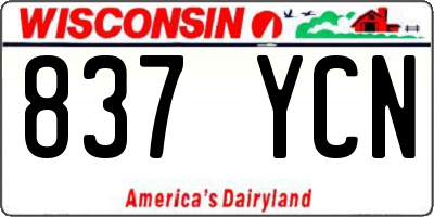 WI license plate 837YCN