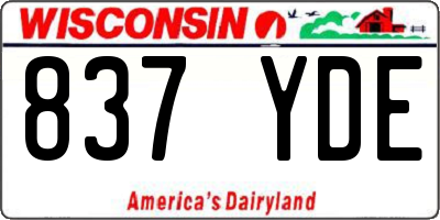 WI license plate 837YDE