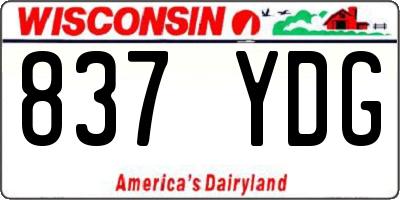 WI license plate 837YDG