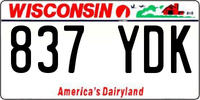 WI license plate 837YDK
