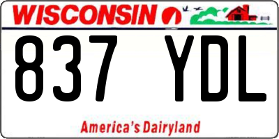 WI license plate 837YDL