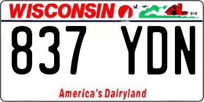 WI license plate 837YDN