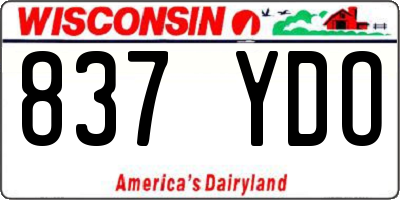 WI license plate 837YDO