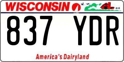 WI license plate 837YDR