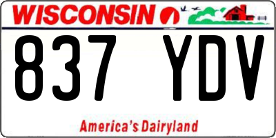 WI license plate 837YDV
