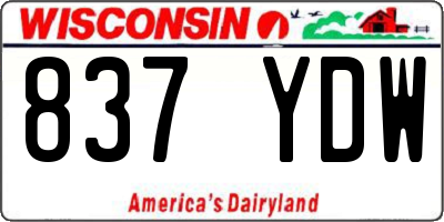 WI license plate 837YDW
