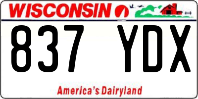 WI license plate 837YDX