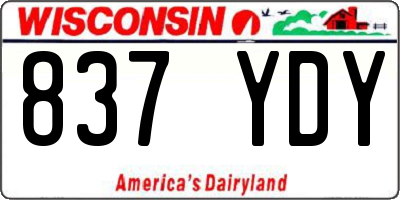 WI license plate 837YDY