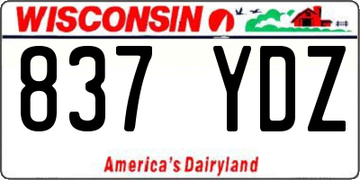 WI license plate 837YDZ