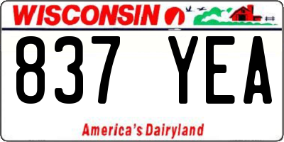 WI license plate 837YEA