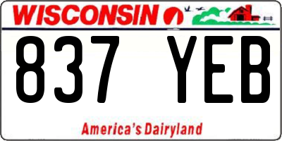 WI license plate 837YEB