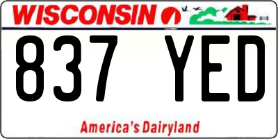 WI license plate 837YED
