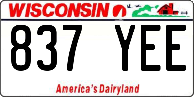 WI license plate 837YEE