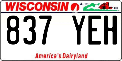 WI license plate 837YEH