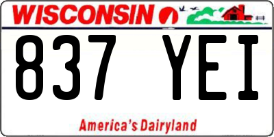 WI license plate 837YEI