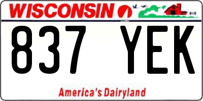 WI license plate 837YEK