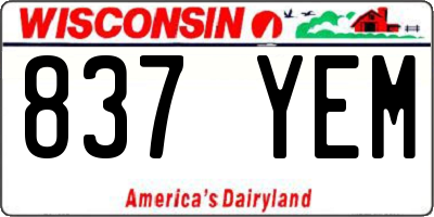 WI license plate 837YEM