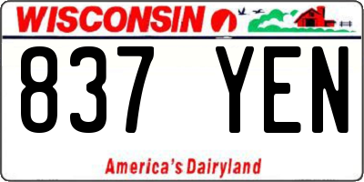 WI license plate 837YEN