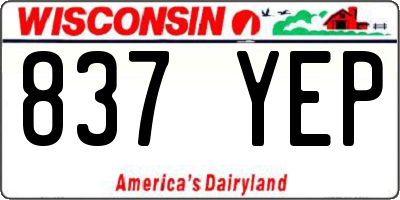WI license plate 837YEP